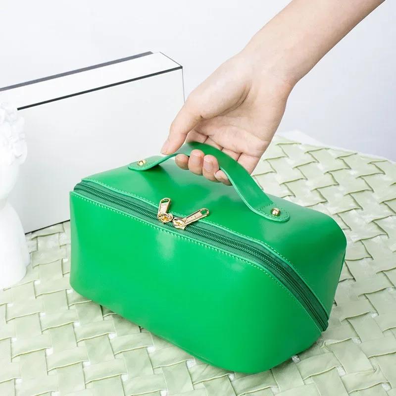 Women PU Cosmetic Bag Multifunctional Waterproof Large-capacity Tote Toiletry Storage Bag Wash Makeup Organizer Pouch