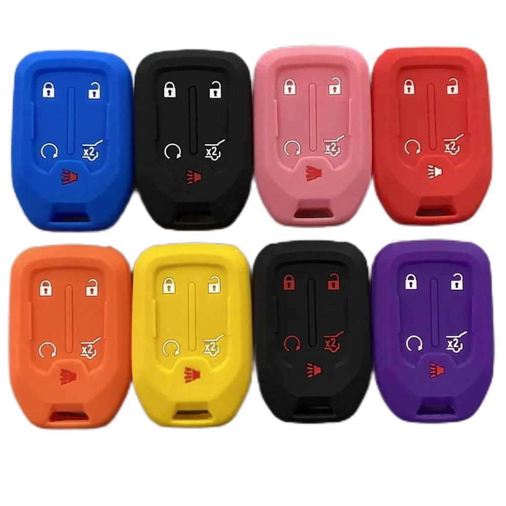 5 Buttons Silicone Car Key Case Skin Protector Cover for Chevrolet Tahoe Silverado Suburban GMC Terrain Acadia YUKON XL Sierra