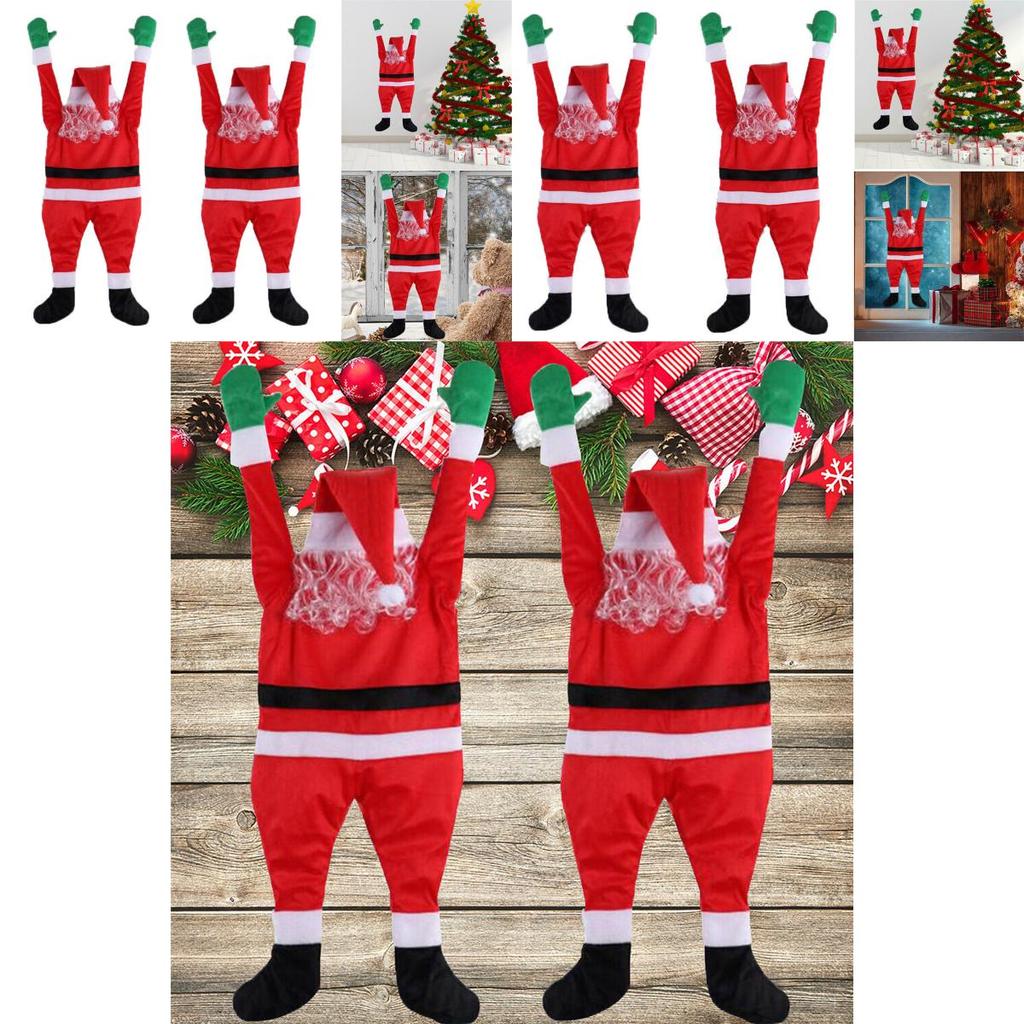 42" Climbing Christmas Hanging Santa Claus Outdoor Window Party Xmas Props Decor