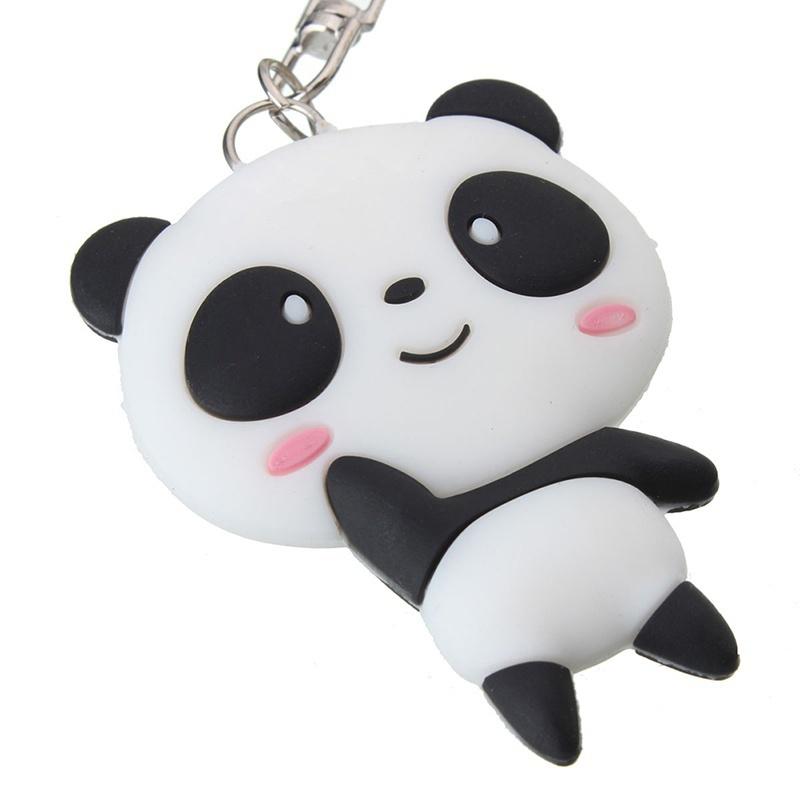 2 Stück Niedlicher Silikon Cartoon Panda Schlüsselanhänger Schlüsselring Tasche Kawaii Anhänger Schlüsselring Kette