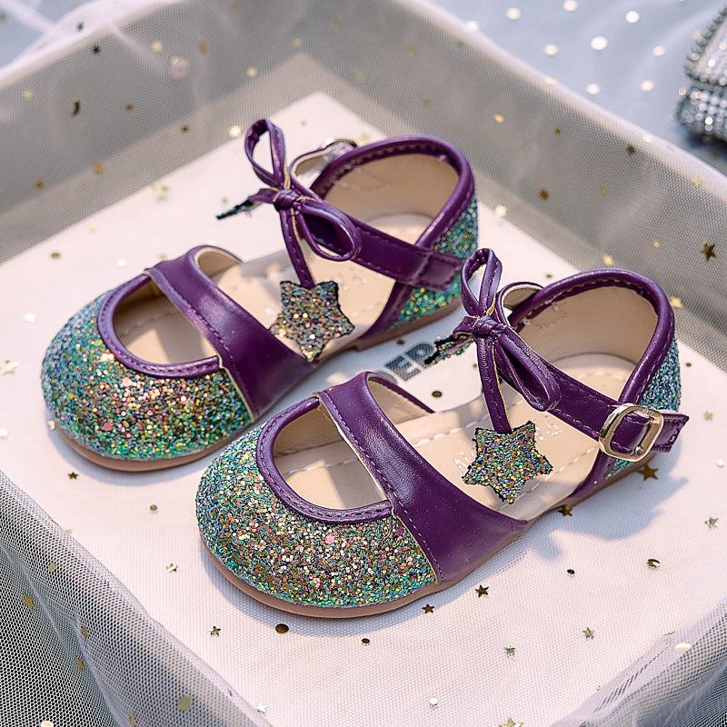 2026 Little Princess Pink Crystal Shoes - Sparkly Autumn Flats for Girls