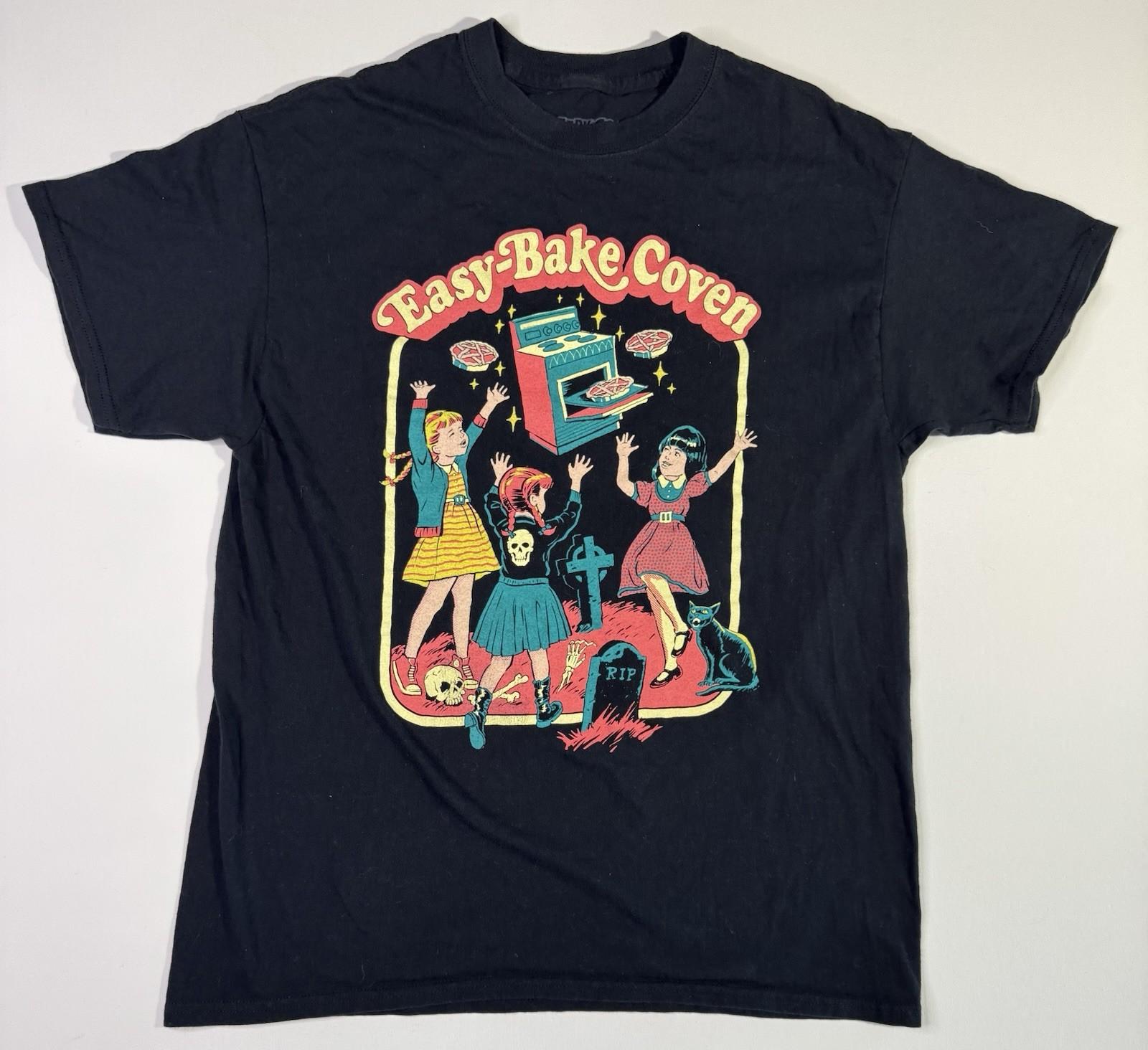 Easy Bake Coven Mens Large Black Witches Halloween Graphic Tee Unisex T-Shirt L