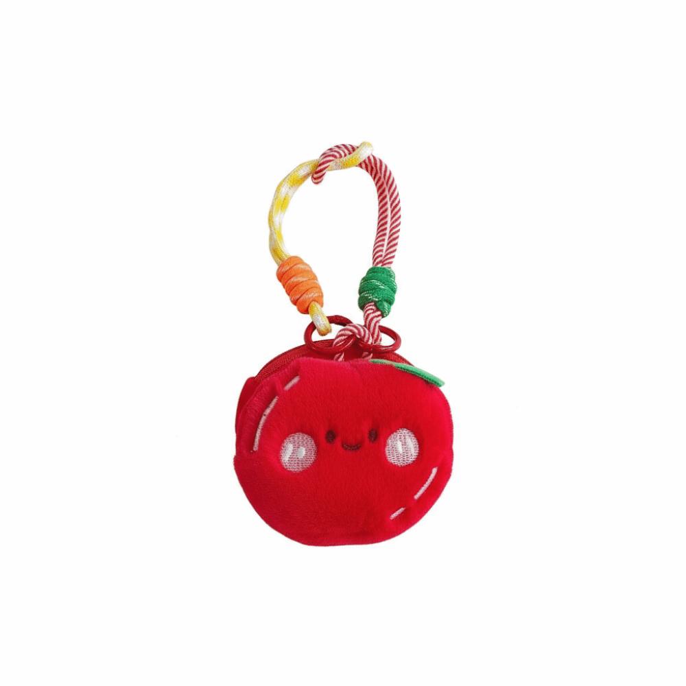 

Fruit Cartoon Bag Pendant Key Chain Dolls Coin Purse Plush Earphone Bag Small Items Storage Pouch красный