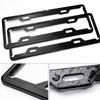 Carbon Fiber Pattern Car License Plate Frame 1.0mm Thick Large Hole for Blue & New Energy Plates, Silver Black Carbon