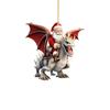 Nuovo Ciondolo Dinosauro in Acrilico Babbo Natale Ornamenti Carini per Albero di Natale Drago Natalizio Cartone Animato Ornamenti da Appendere per Natale