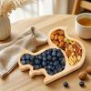 Wood Squirrel Wooden Snack Tray Squirrel Fruit Shape Double Dish Holder  Home Decor