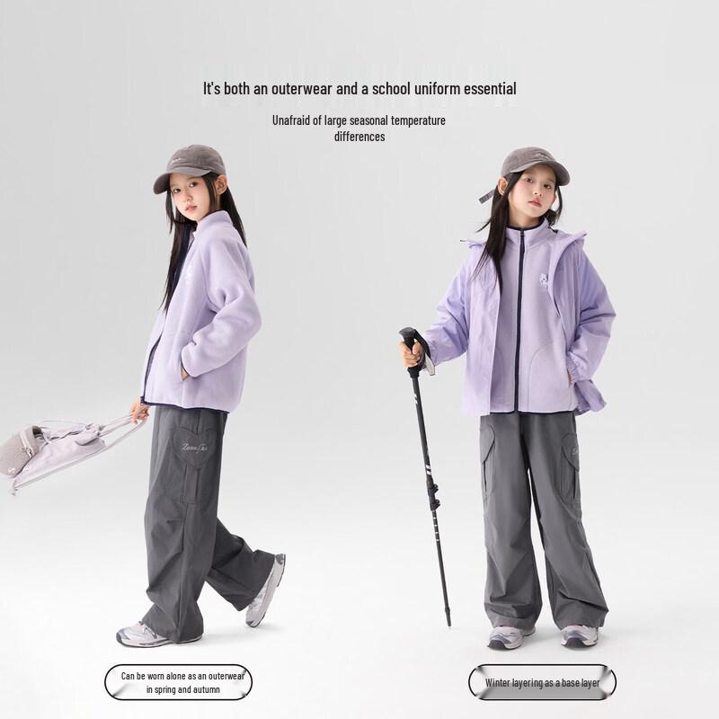 Zuoxi Girls' Thermal Fleece-Lined Winter Jacket