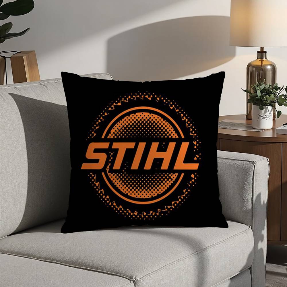 S-STIHLs Chainsaw Logger Pillow Case Sofa Decorative Home Double-sided Printing Short Plush Cushion Pillow Cover Holiday Gift