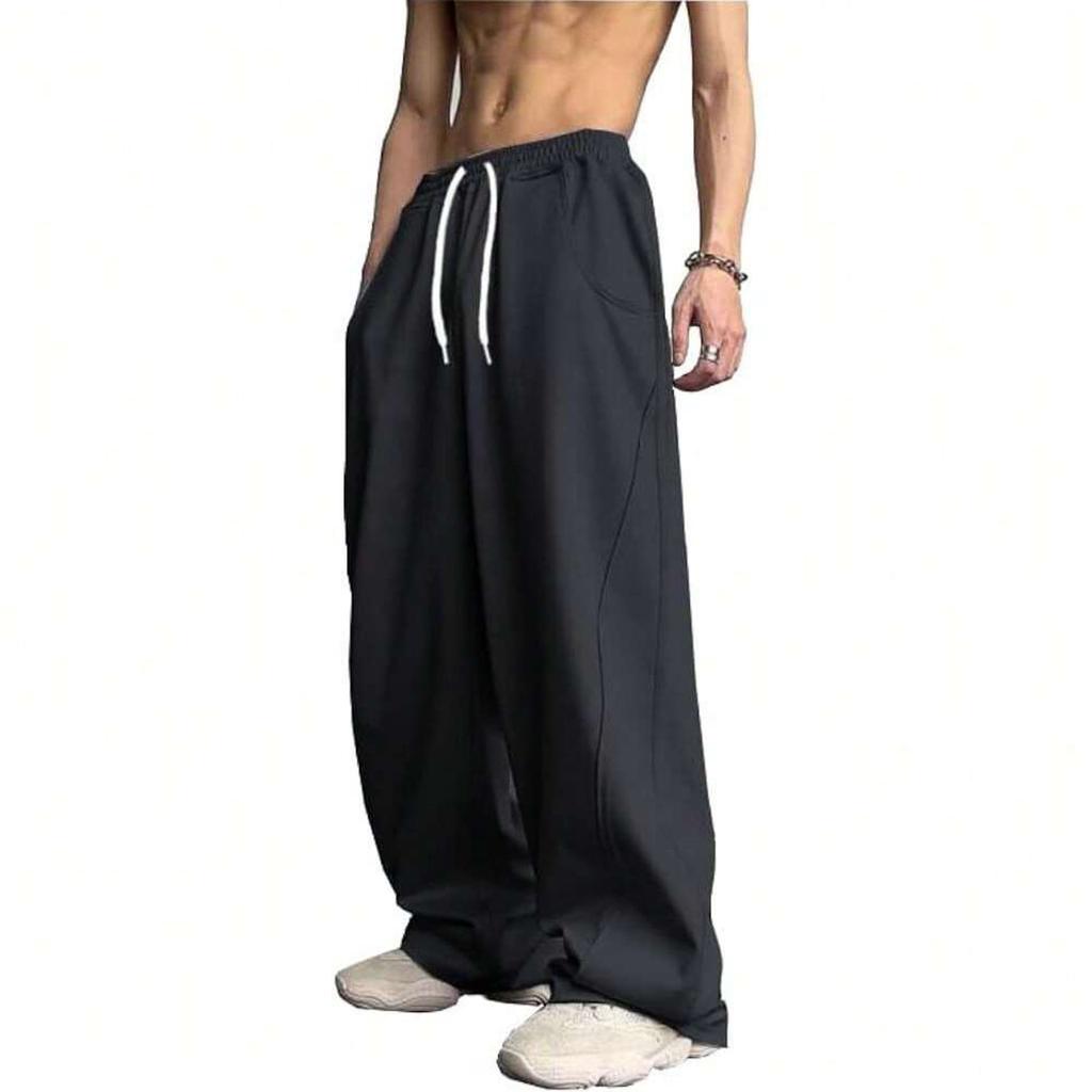 Herren Farbige Lässige Lockere Weitbeinige Sporthose Schweißhose