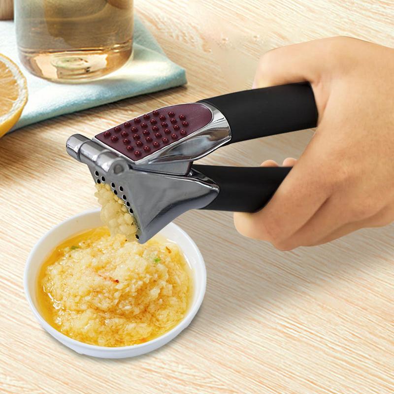 Metal Garlic Crusher Garlic Press Crusher Zinc Alloy Peeler Masher Rust-Proof Squeezer Hand Tools Ergonomic Handle Kitchen