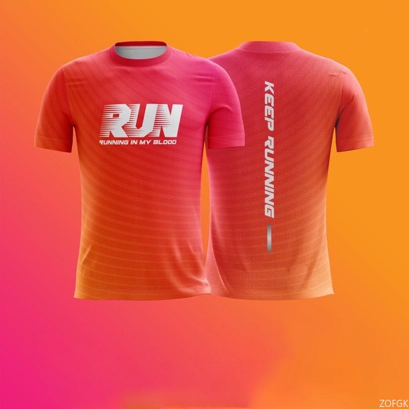 Jednoduché Módní Běžecké Trička s Písmeny Módní Trend Venkovní Běh 3D Tištěná Unisex Trička Volná Prodyšná Rychleschnoucí Trička
