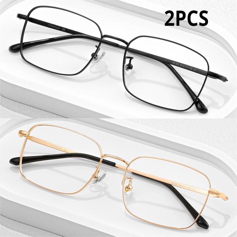 2Pcs Myopia Glasses Ultra Light Polygonal Men'S Eyeglass Frame Optical Prescription Men'S Eyeglass Frame