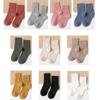 1 Pair Women  Socks Autumn Winter Pure Cotton Solid-color Mid-tube Warm Long Socks
