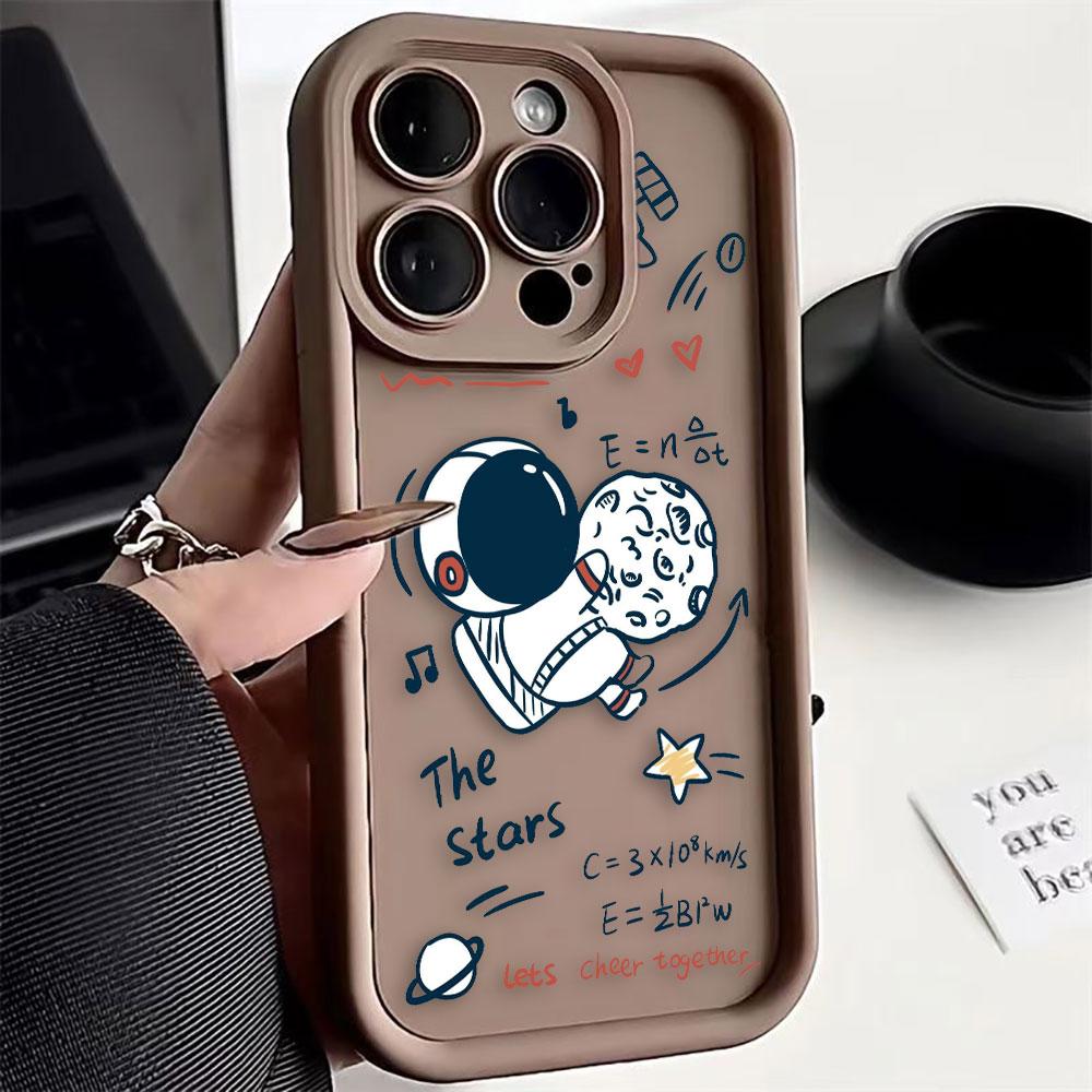 Cartoon Astronaut Space Phone Case For VIVO V60 V21 V23E V25 V27 V27E V29 V29E V30 V30E V40 V50 X80 X90 X100 X200 Shell Cover
