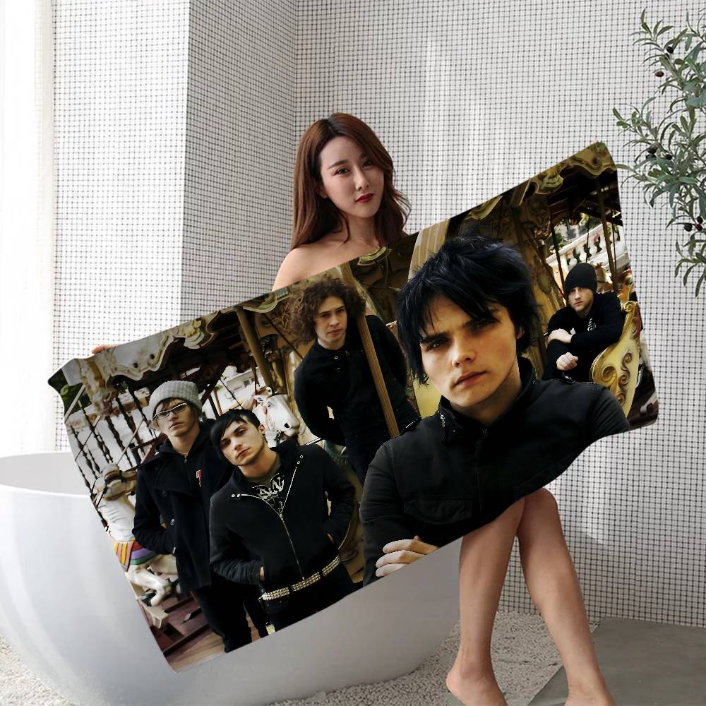 Rock Band My Chemical Romance Beach Towel for Girl Microfiber Quick Dry Sand Free Beach Yoga Spa Gym Pool