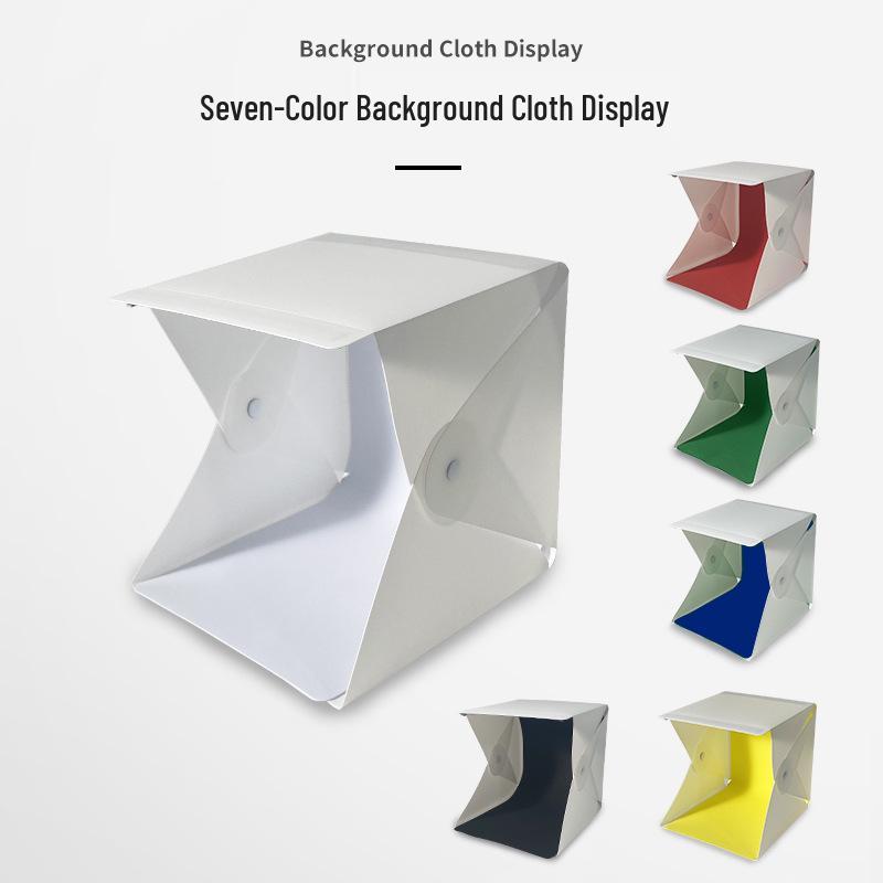 Portable LED Light Softbox: Mini Photography Studio with Folding Design 20cm single light strip, 2 color backdrops