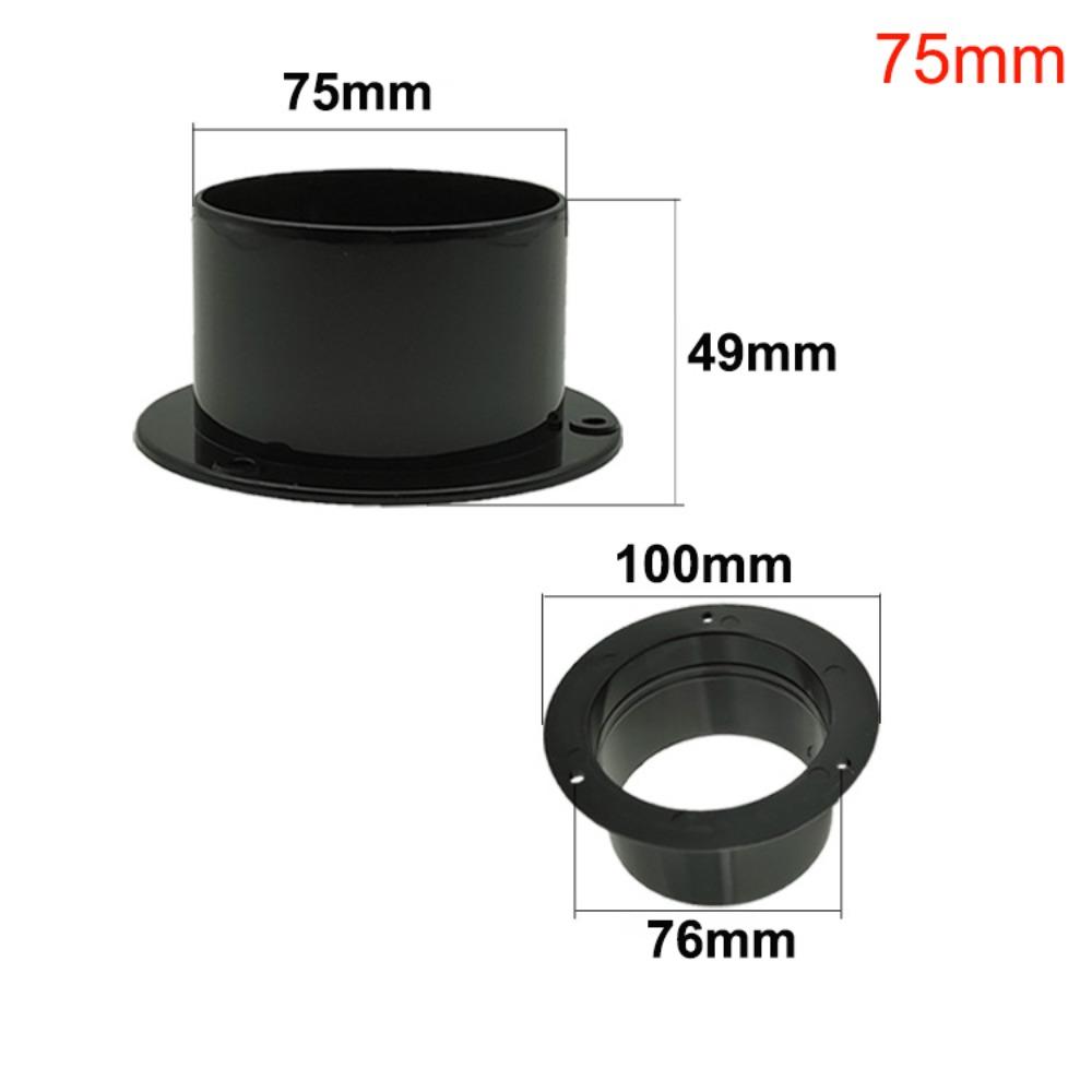 Fan Connection Round Wall Flange Connector Black Plastic Ventilation Pipe Joint Air Ducting Connection Ventilation Pipe