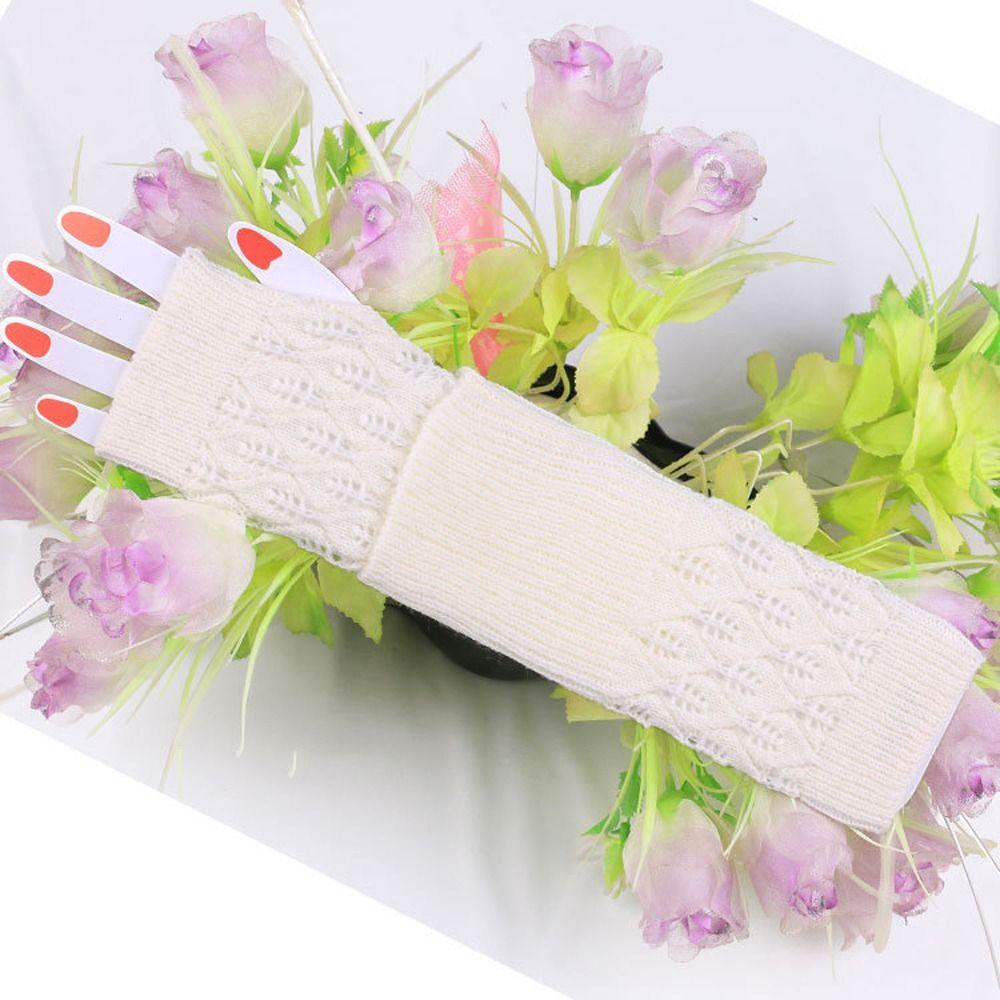 Autumn Driving Winter Cycling Leave Fingerless Gloves Half Finger Gloves Women Mittens Knitted