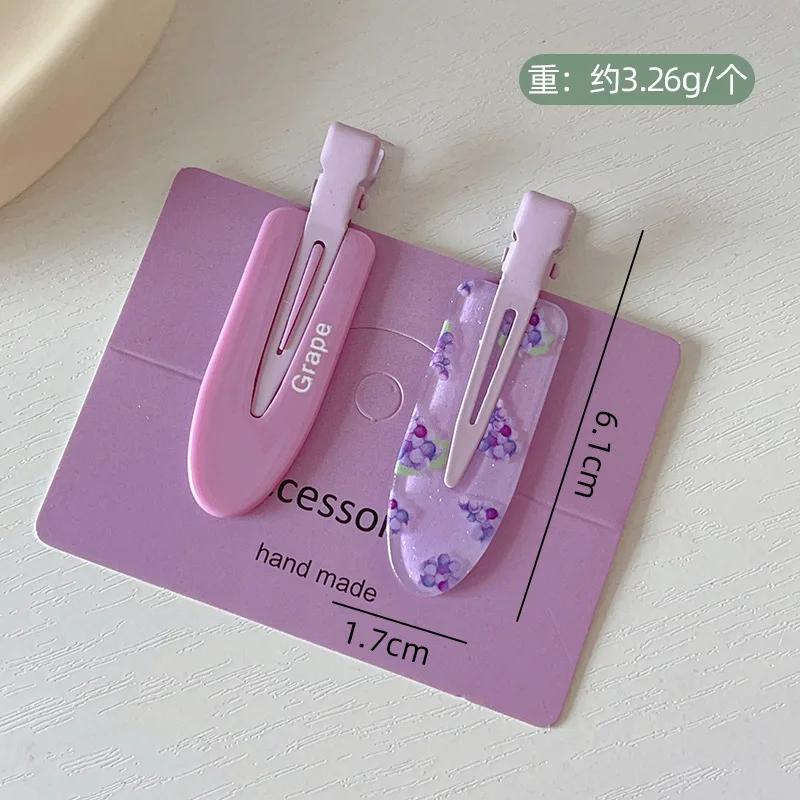 1/1pcs Candy Color Fruit Hair Bang Clip Summer Hairpin No Crease Acrylic Barrette Hair Side Clamp For Girl Hair Accessories