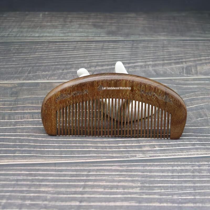 JINGRUIXIANG Green Sandalwood Fine-Tooth Scalp Massage Comb