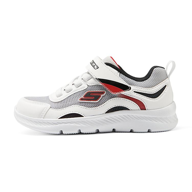 Skechers Детские на липучках Универсальные Удобные Дышащие Для улицы Нескользящие Амортизирующие Прочные Низкие Повседневные Кроссовки детские 405283L-WBK 27.5