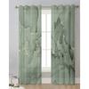 Grass Green Marble Translucent Drapes for Bedroom Space Living Room Decoration Window Opening Drape for Kitchen Area Tulle Voile Organza Curtains
