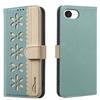 For iPhone 16e Leather Case BINFEN COLOR BF36 Floral Pattern Phone Cover RFID Blocking Wallet Stand