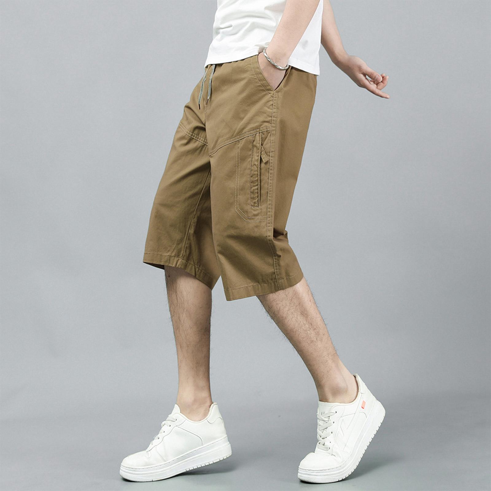

Men s Straight-leg Pants Outerwear: Large Pair Of Underpants Cotton, Knee-length Pants XL жовтий