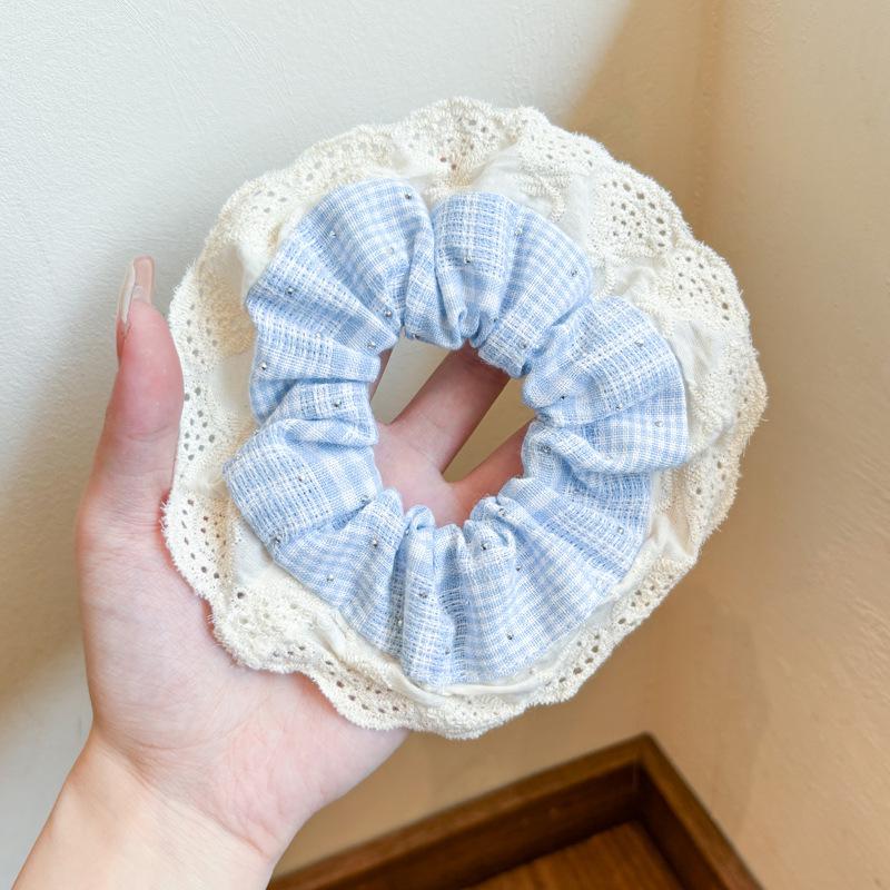 Korean Style Spring/Summer Floral Intestine Hair Scrunchie for Women – Elegant Ponytail Tie and Mori Girl Accessory.
