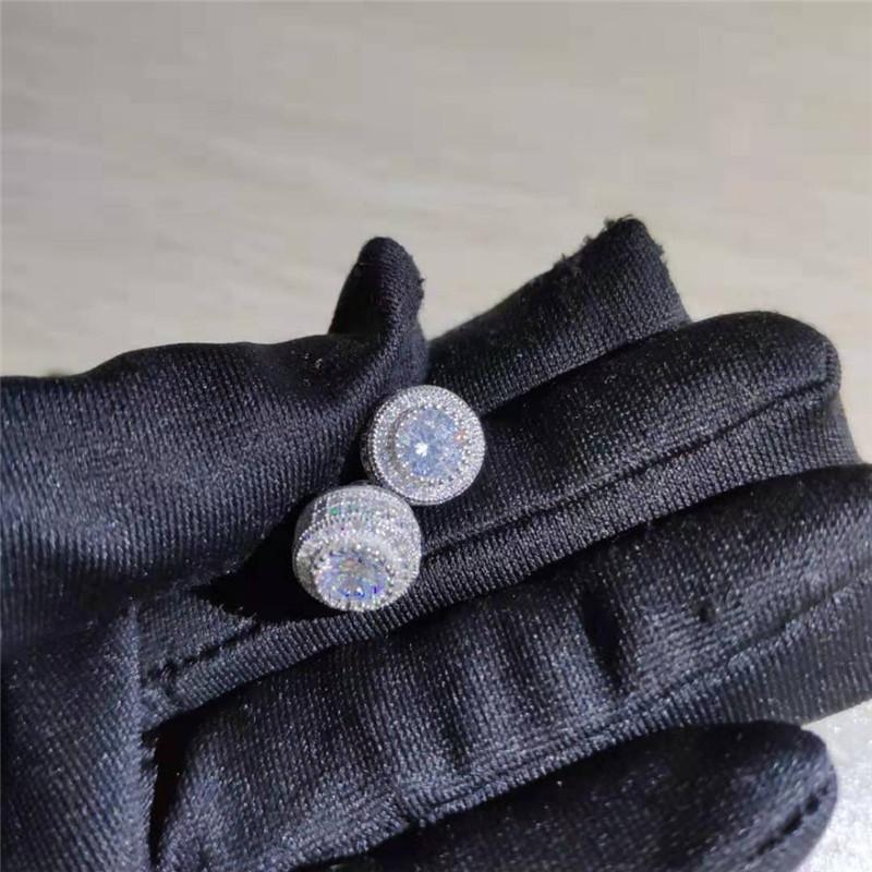 Luxury Female White Stone Stud Earrings Gold Silver Color Zircon Stone Charm Crystal Wedding Jewelry For Women