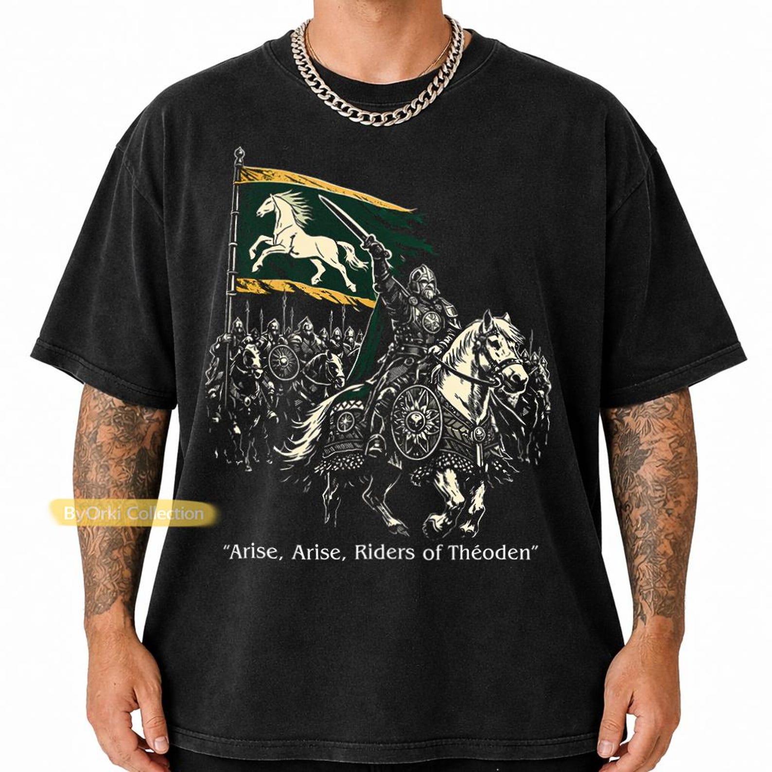 Rohan Riders Theoden Shirt, Rohirrim Cavalry Tee, Arise Riders of Theoden, LOTR Inspired T shirt, Vintage Horse men Tee 4XL