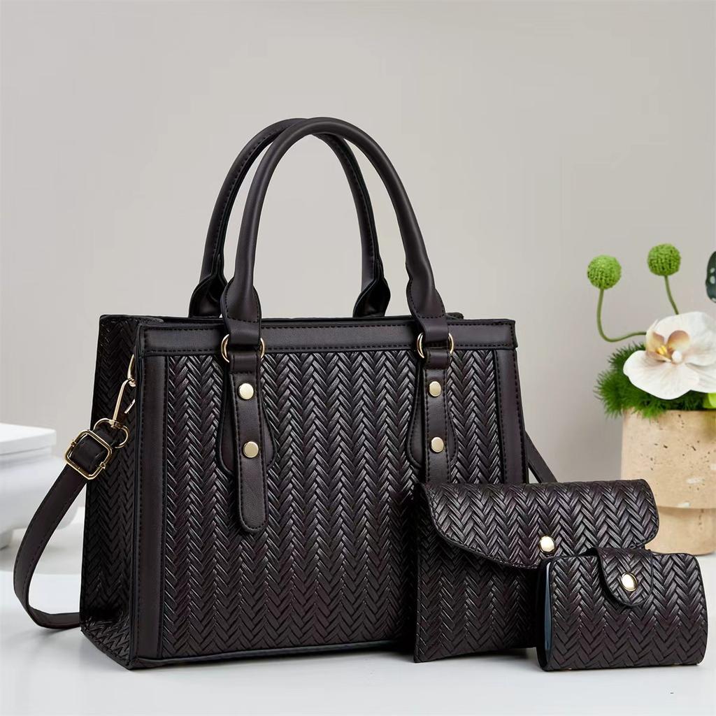 Luxury Designer Handbag Large Tote Bag for Women 2026 Pu Leather Female Three Piece Set Ladies Top Hand Woman Shoulder Crossbody