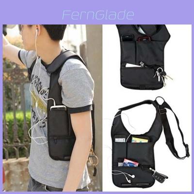 Fashion Mens Antitheft Phone Package Black Shoulder Bag Hidden Backpack For Casual Use
