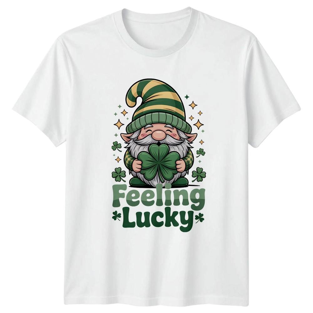 Feeling Lucky TShirt Gnome Shamrock St Patricks Day Gift For Him And Her S