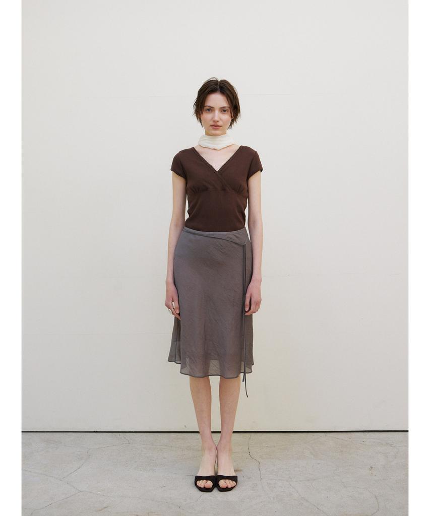 Ninnis [3Rd] Glassy See-Through Skirt (Khaki)