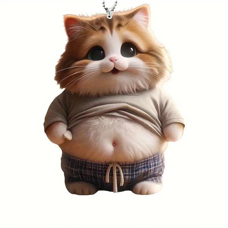 

Новый акриловый плоский 2D милый кулон в виде кошки брелок для автомобиля