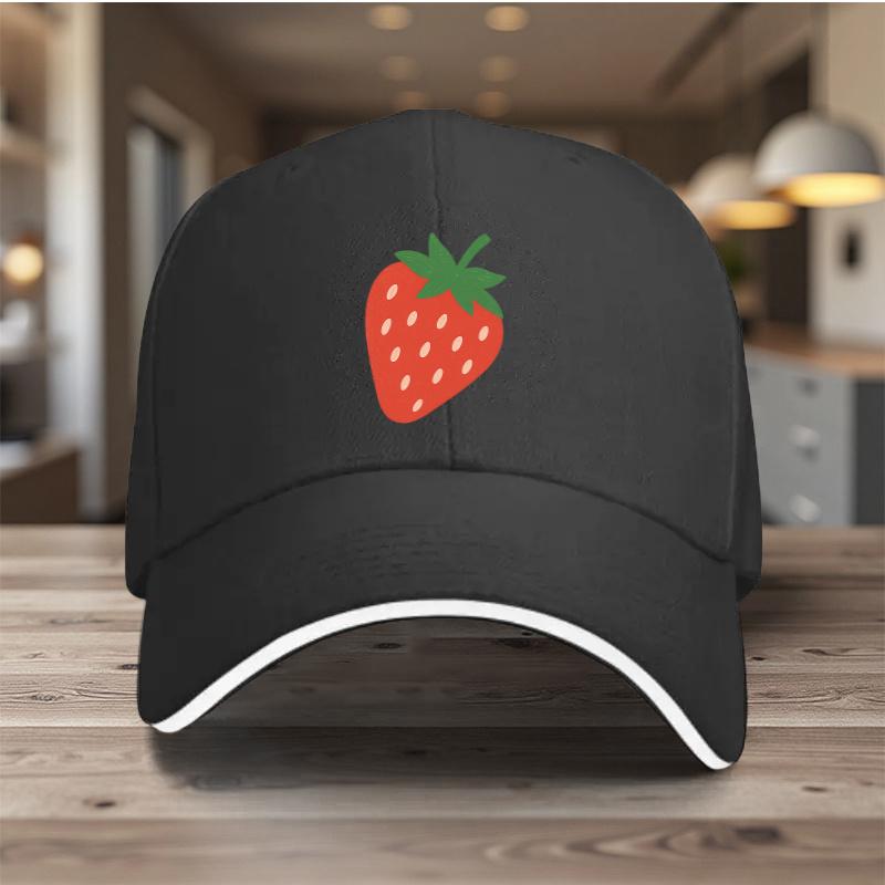 Strawberry Graphic Baseball Cap Unisex Polyester Adjustable Sport Outdoor Sun Shade Trendy