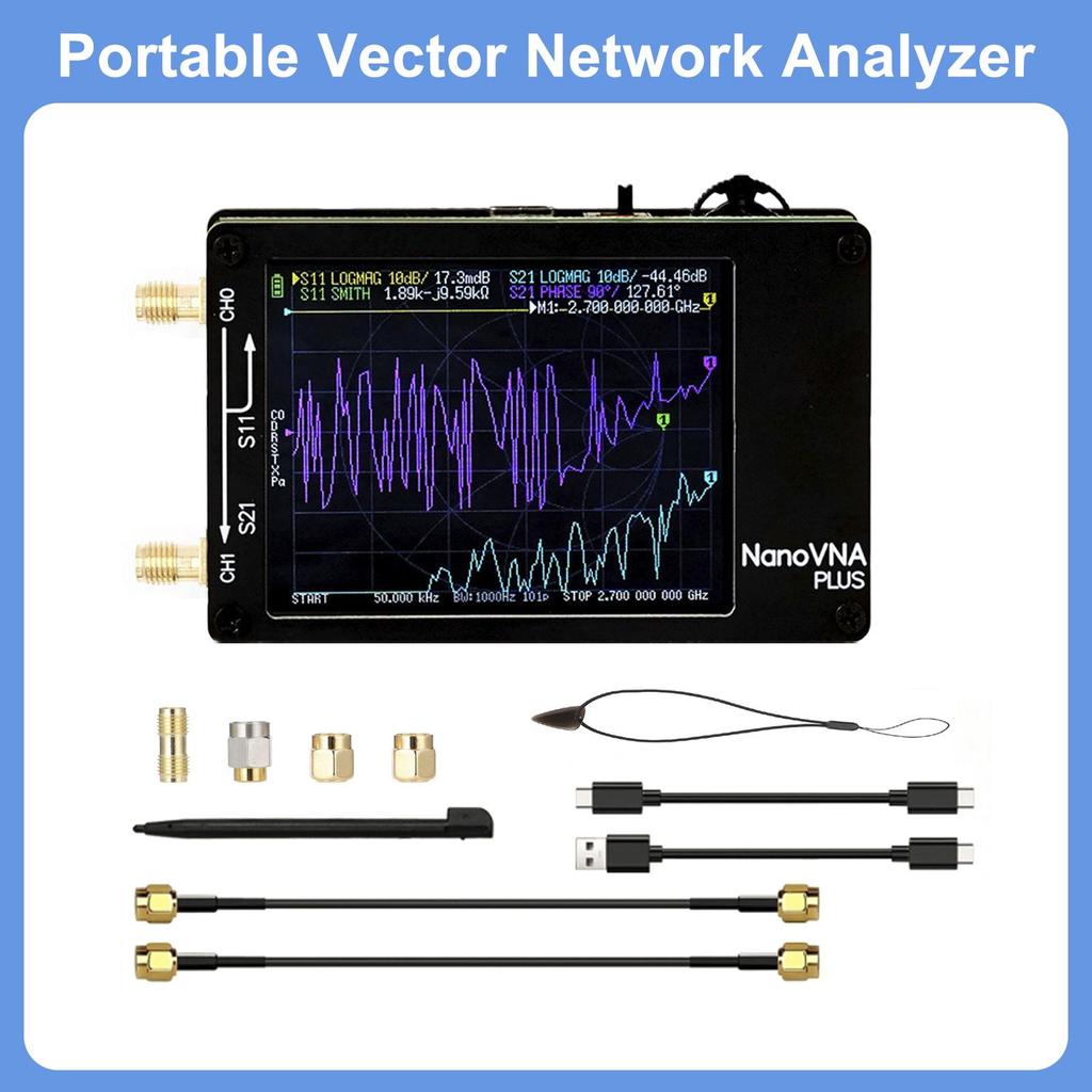 2.8Inch Upgraded NanoVNA Plus 50kHz-2.7GHz Handheld Vector Network Analyzer