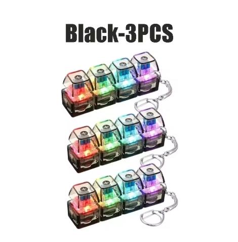 Led Light-Up Keychain Keyboard Clickable Button Fidget Toy For Stress Anxiety Relief Portable Desk Accessory Office Decor Gift
