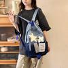 Small Pack Y2K  Shoulder Bag Gradient Casual Backpack Simple Denim Star Backpack  Travel
