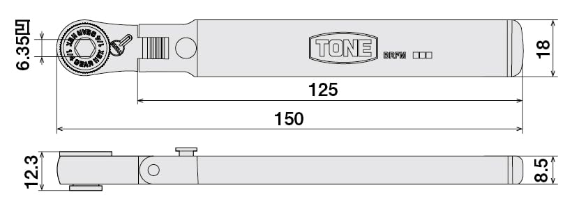Tone BRFM6S Swing Bit Ratchet Set with Bit 7 Pieces Magazine, 6.35mm Width,