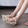 1/2pairs Japanese Ballet Style Bowknot Lace Up No-show Socks Women Tie Straps Slipper Boat Sock Sweet Cute Lolita JK Dance Socks