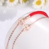 2026 Factory New Fashion Stylish Multi-Functional Braided Red String Wealth Rose Gold Lucky Unisex 24K Gold Plated Gift Bracelet