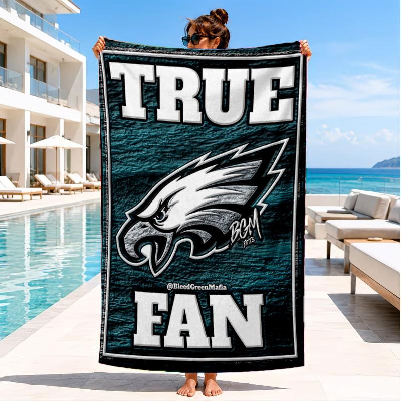 Asciugamano da Spiaggia Philadelphia Eagles, Asciugatura Rapida, Facile da Curare, Adatto Sia per il Fitness che per le Vacanze al Mare, Essenziale per lo Sport
