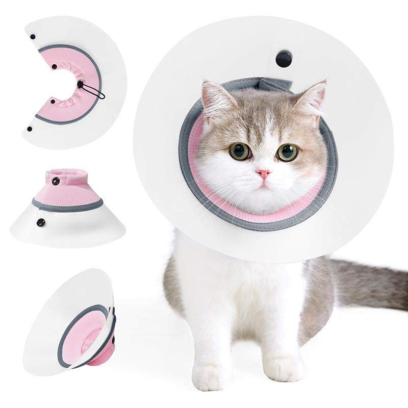 Adjustable Elizabeth Cat Collar Lightweight Anti-Bite Lick Transparent Health Training Pet Protective Collar for Cat Jouet Chats