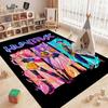 Kpop Demon Hunters Neon Stage Indoor Rug Nonslip Thick Carpet For Entryway Home Party Decor Valentine'S Day Gift