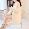 Manteau en fourrure composite double couche aspect agneau pour femmes, Coupe ample mi-longue, Composite double couche
