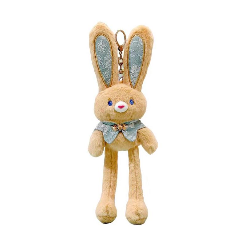 30cm Pull-Out Rabbit Keychain Plush Toy Cute Soft Stuffed Animal Bunny Doll Creative Backpack Clutches Pendant Kid Girl Boy Gift