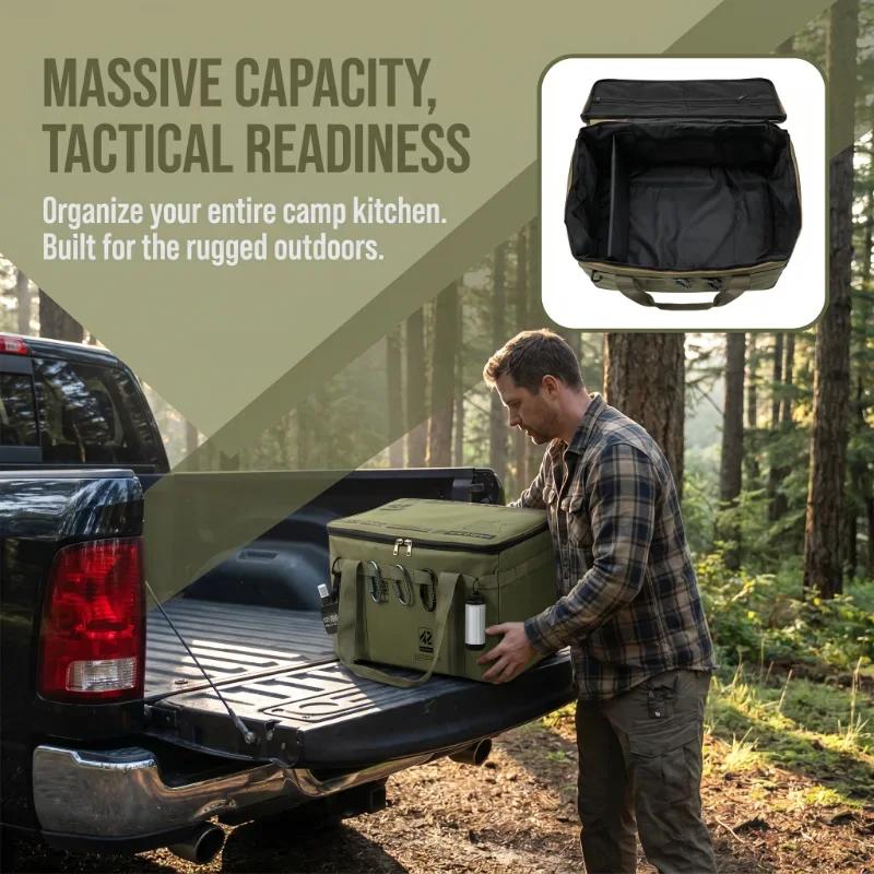 Insulated Waterproof 30L Tactical Camping Storage Bag Folding Storage Box For Picnic Tableware And Field Equipment Outdoor