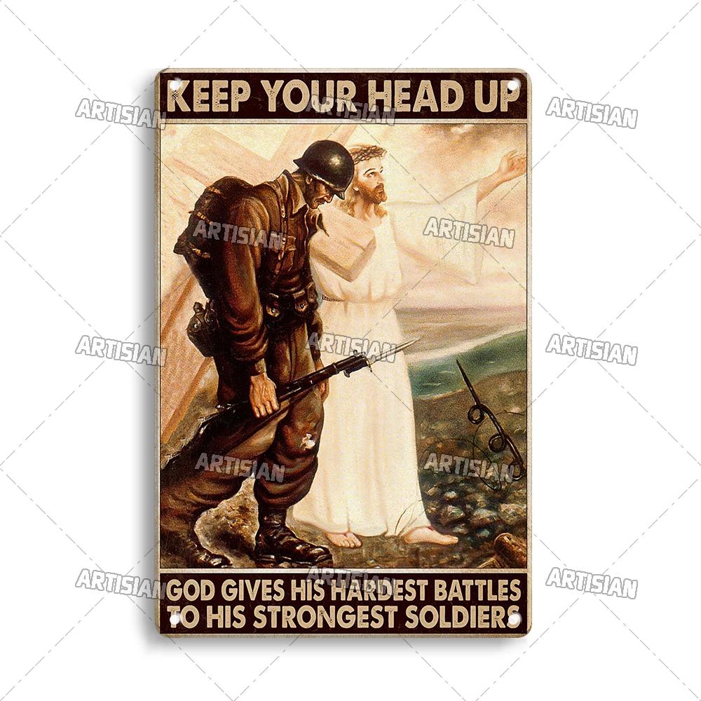 Artisian Army Metal Plate Soldier Tin Plaque Patriotism War Decorative Sign Wall Decor Garage Bar Pub Club Hotel Kitchen Home